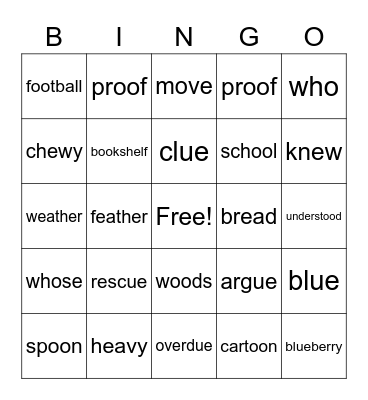 Tri Weekly Bingo Card