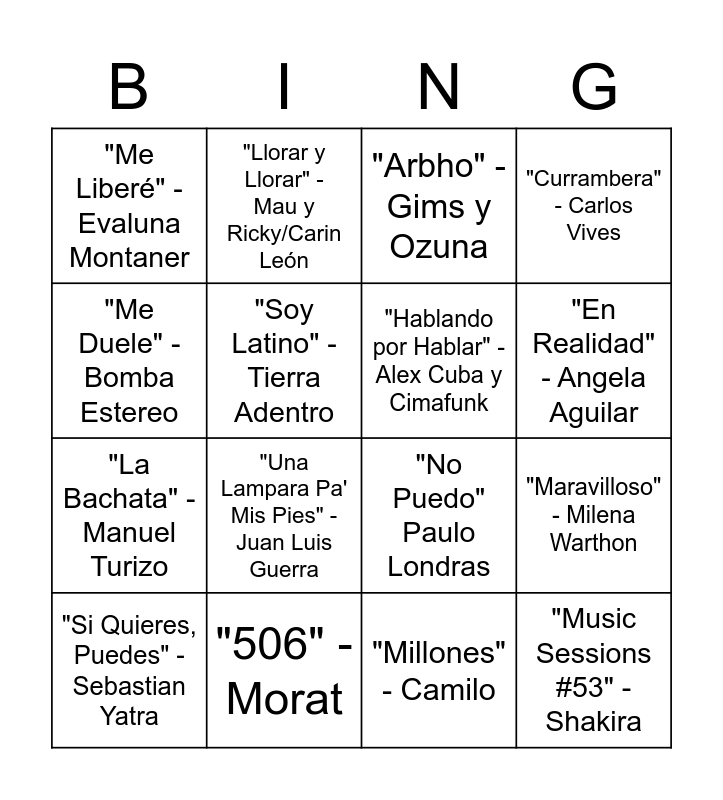 Locura de Marzo 2023 Bingo Card