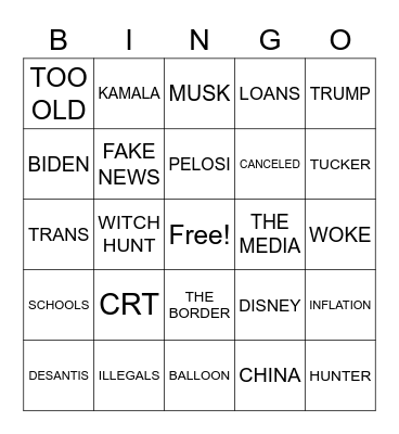 MAGA BINGO Card
