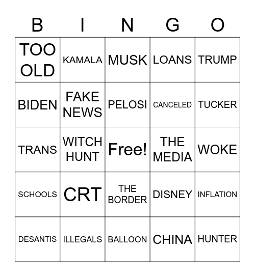 MAGA BINGO Card