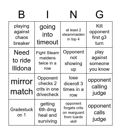 BRO V-Premium 2023 Bingo Card