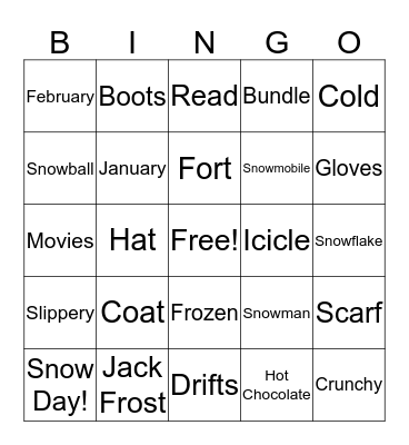 Winter Bingo Card