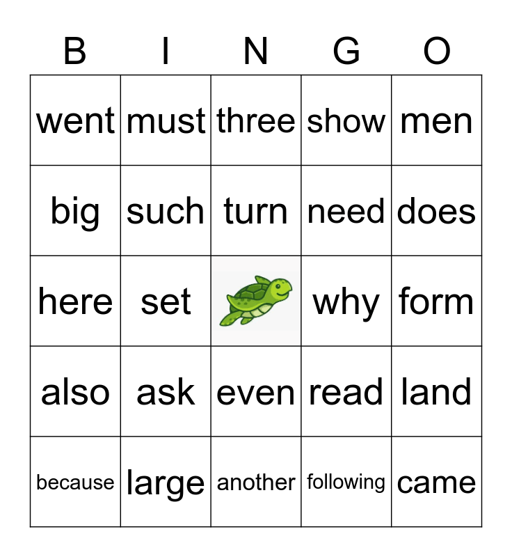 most-common-words-15-bingo-card