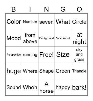 Structure Word Bingo Card
