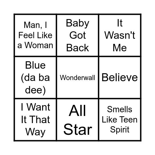 Music Bingo II Bingo Card