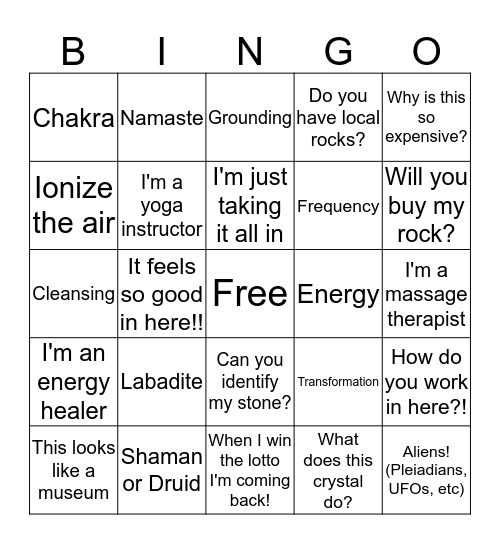 Points of Light Bingo Card