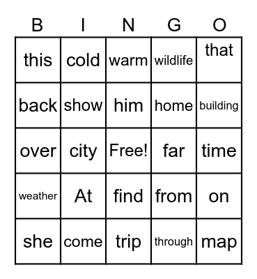 Unit 26 Bingo Card