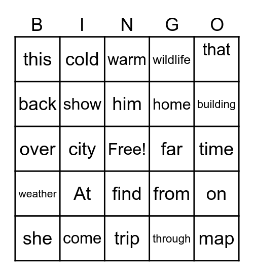 Unit 26 Bingo Card