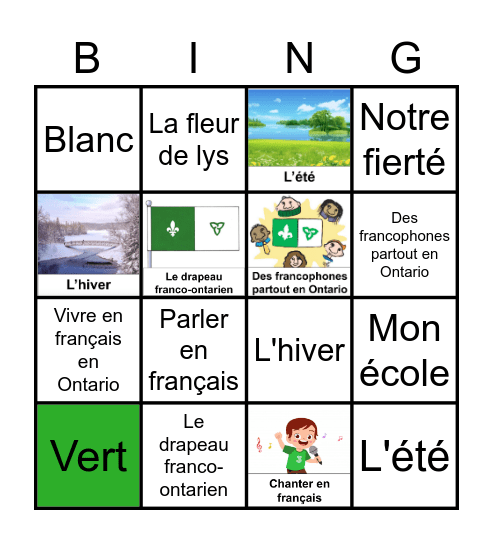 Journée des Franco-Ontariens et Franco-Ontariennes Bingo Card
