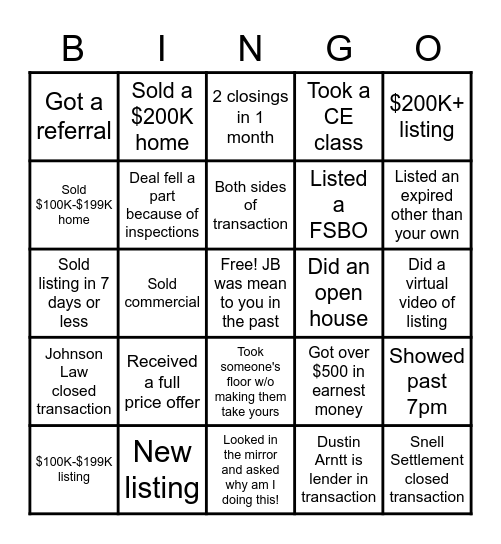 Re/Max BINGO!!!! Bingo Card