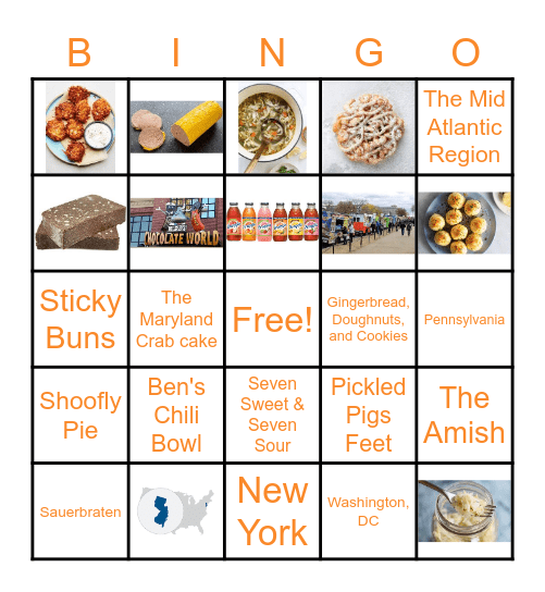 Mid Atlantic Bingo Card