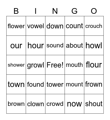 ou/ow bingo Card