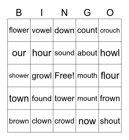 ou/ow bingo Card