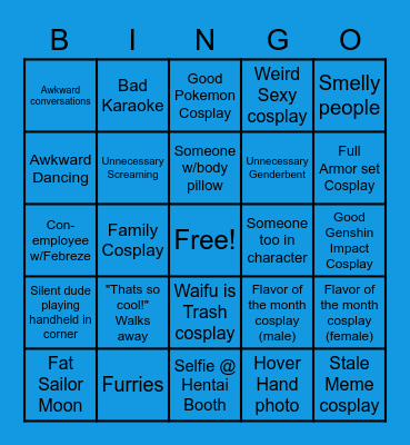 Anime Next 2023 Bingo Card