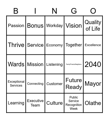 CMO Onboarding Bingo Card