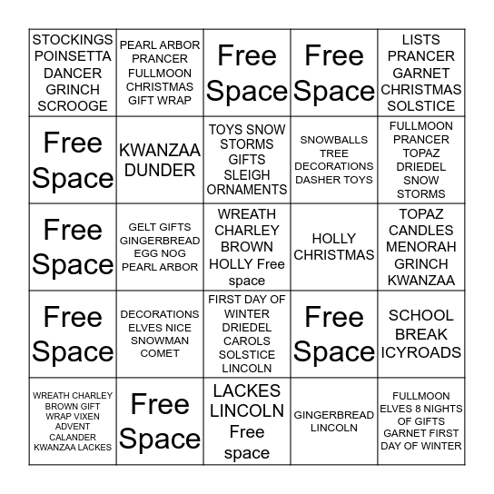 Bingo Card