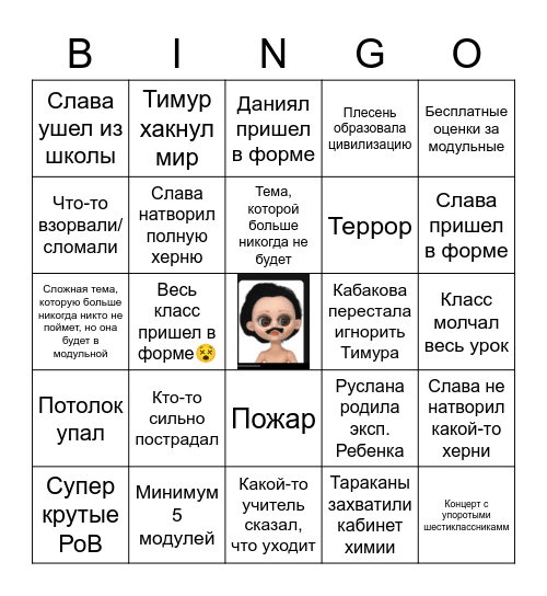 Отсутствие бинго Bingo Card