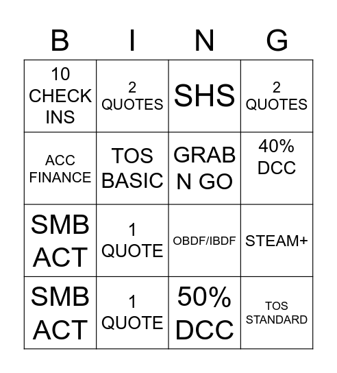 MARCH BINGO Card