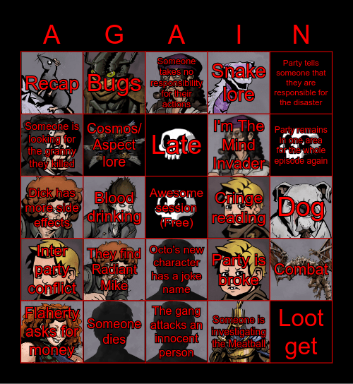 You may not rest now, there are monsters nearby Bingo Card