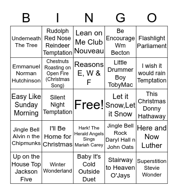 UBC Music Bingo Card