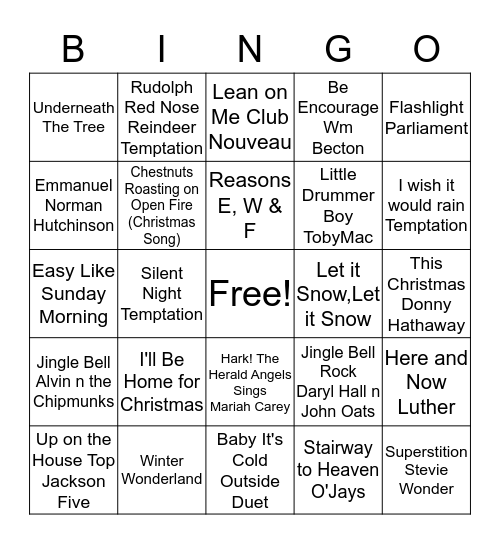 UBC Music Bingo Card