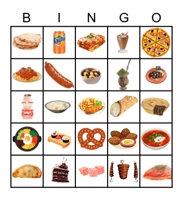 Food Around the World Bingo Card
