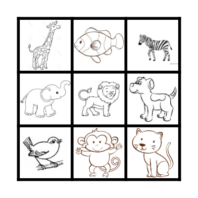 ANIMALS Bingo Card