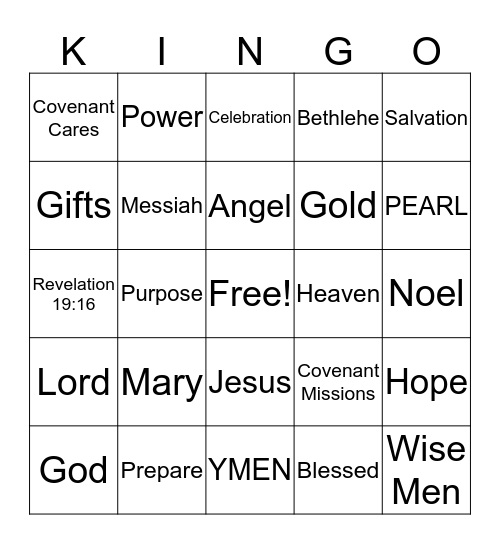 KINGO Bingo Card