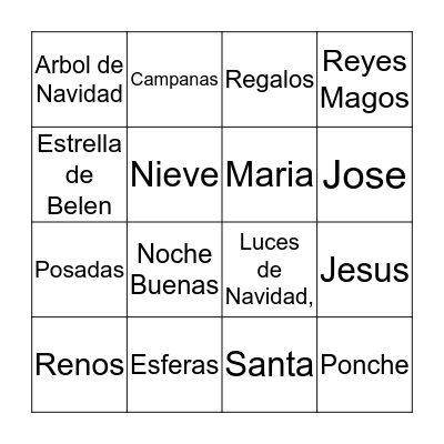 Navidad Loteria Bingo Card
