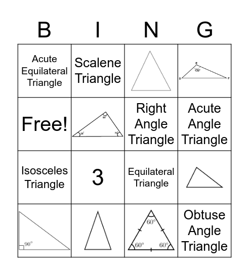 Classifying Triangles Bingo Card