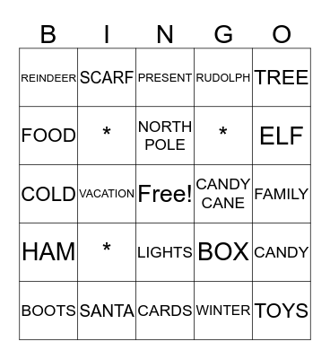 HOLIDAY BINGO Card