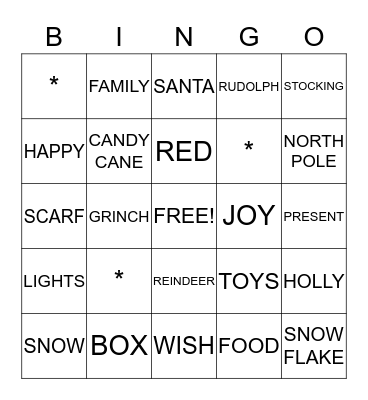 HOLIDAY BINGO Card