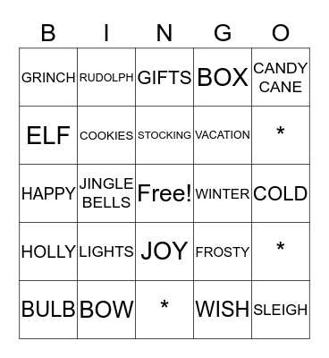 HOLIDAY BINGO Card
