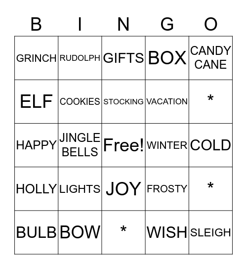 HOLIDAY BINGO Card