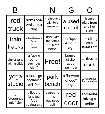 CITY BINGO Card