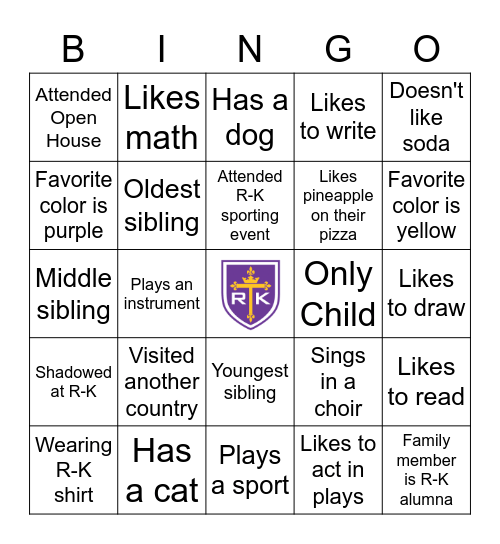 Get To Know Your Classmates Bingo Card