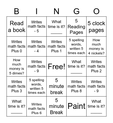 Enhancement Bingo Card