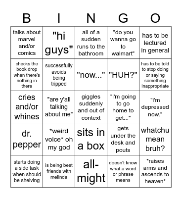 limbey bingo Card