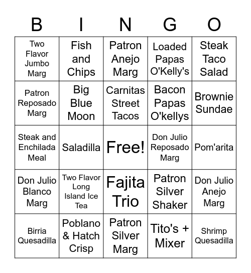 Carlos Bingo Hard Bingo Card