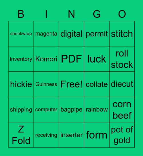 March Madness Bingo Card