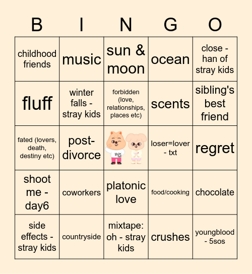 SEUNGSUNG Bingo Card