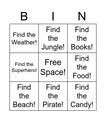 Scavenger Hunt Bingo! Bingo Card