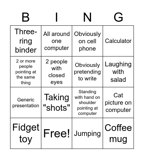 Connell Group Picture Day Bingo Card