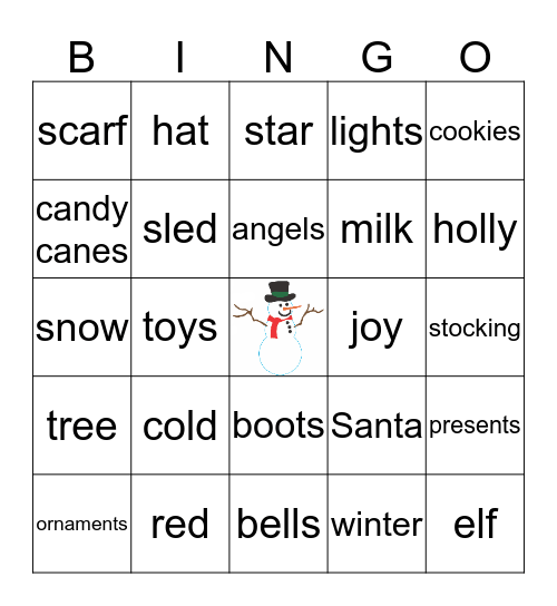 Christmas Bingo Card