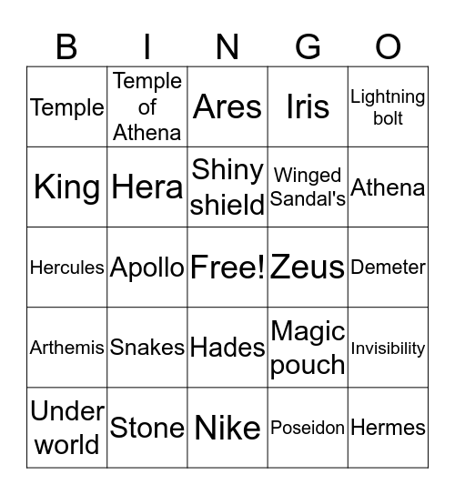 Gods bingo Card