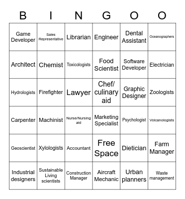 Career Bingo Card