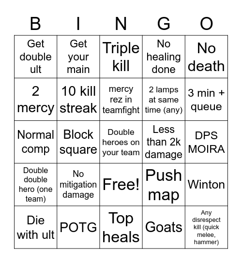 MH Bingo 3.0 Bingo Card