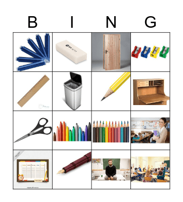 School Bingo Card