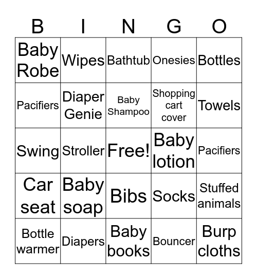 Baby BINGO Card