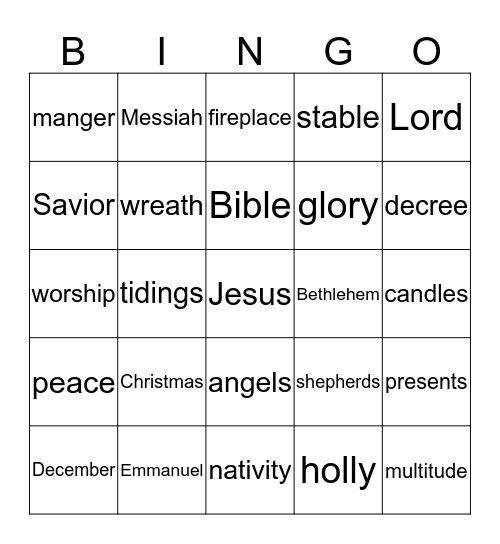 List 15 Bingo Card
